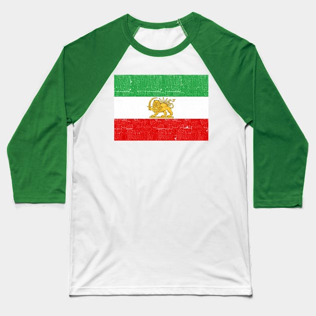 Iran // Faded Style Flag Design Baseball T-Shirt by DankFutura